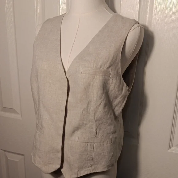 Madewell 100% Linen Vest In Cream/Natural Undyed - Picture 4 of 10